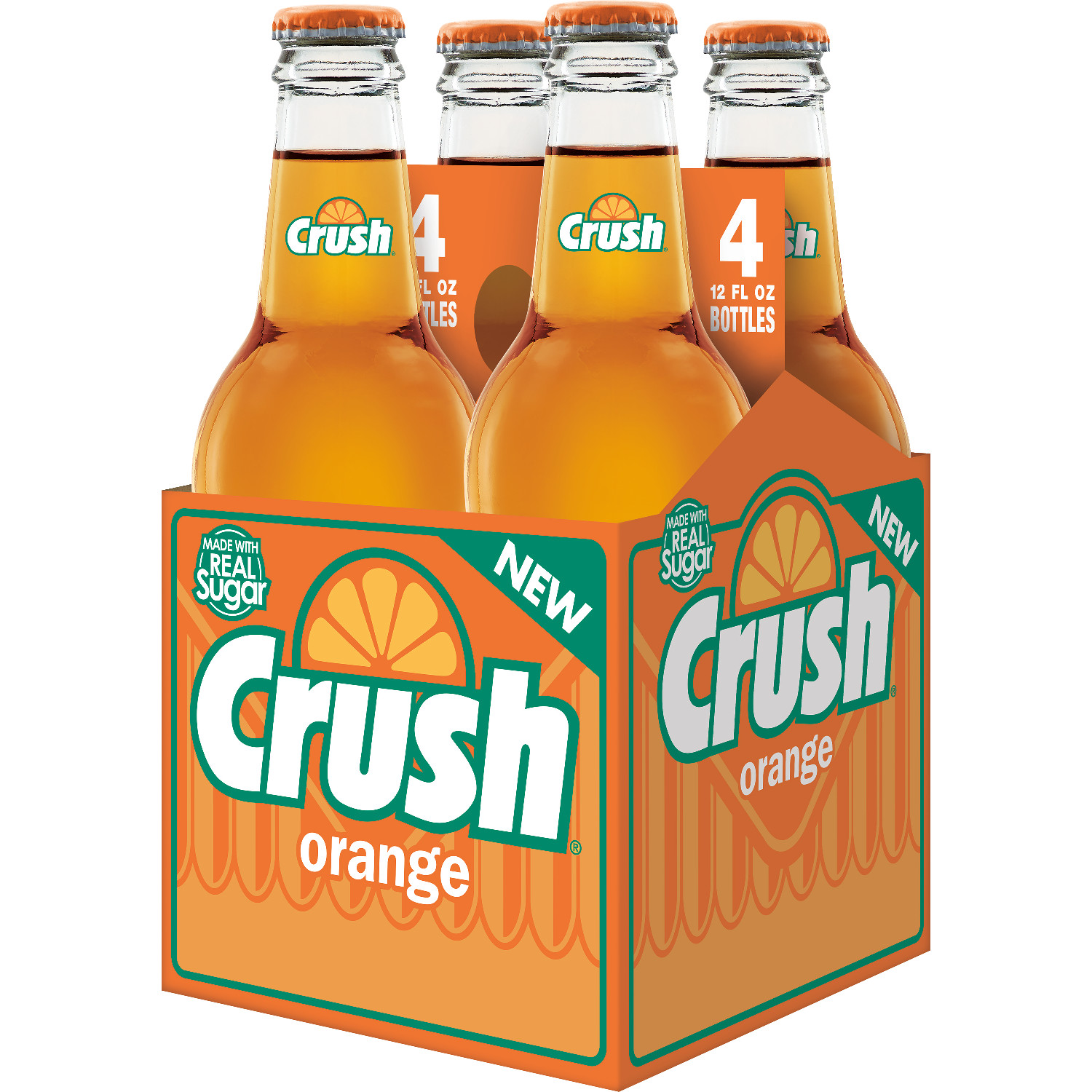 Crush Orange Soda with Sugar, Pop Brand Variety, 12 fl oz glass bottles ...