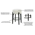 thumbnail image 3 of LuXeo Ellie 29 in. Black Backless Wood Bar stool with White Boucle Fabric Seat (Set of 2), 3 of 11