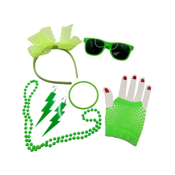Adult's 80's Green Costume Accessory Kit