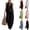09# Black, variant on Women's Casual Linen Outfits Sleeveless Halter Tops, High Waist Pockets Pants Trendy Boho Summer Sets White L