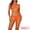 Deep Orange, variant on Women's Halter Underwire Ribbed Bikini Sets 2 Pieces S Deep Orange