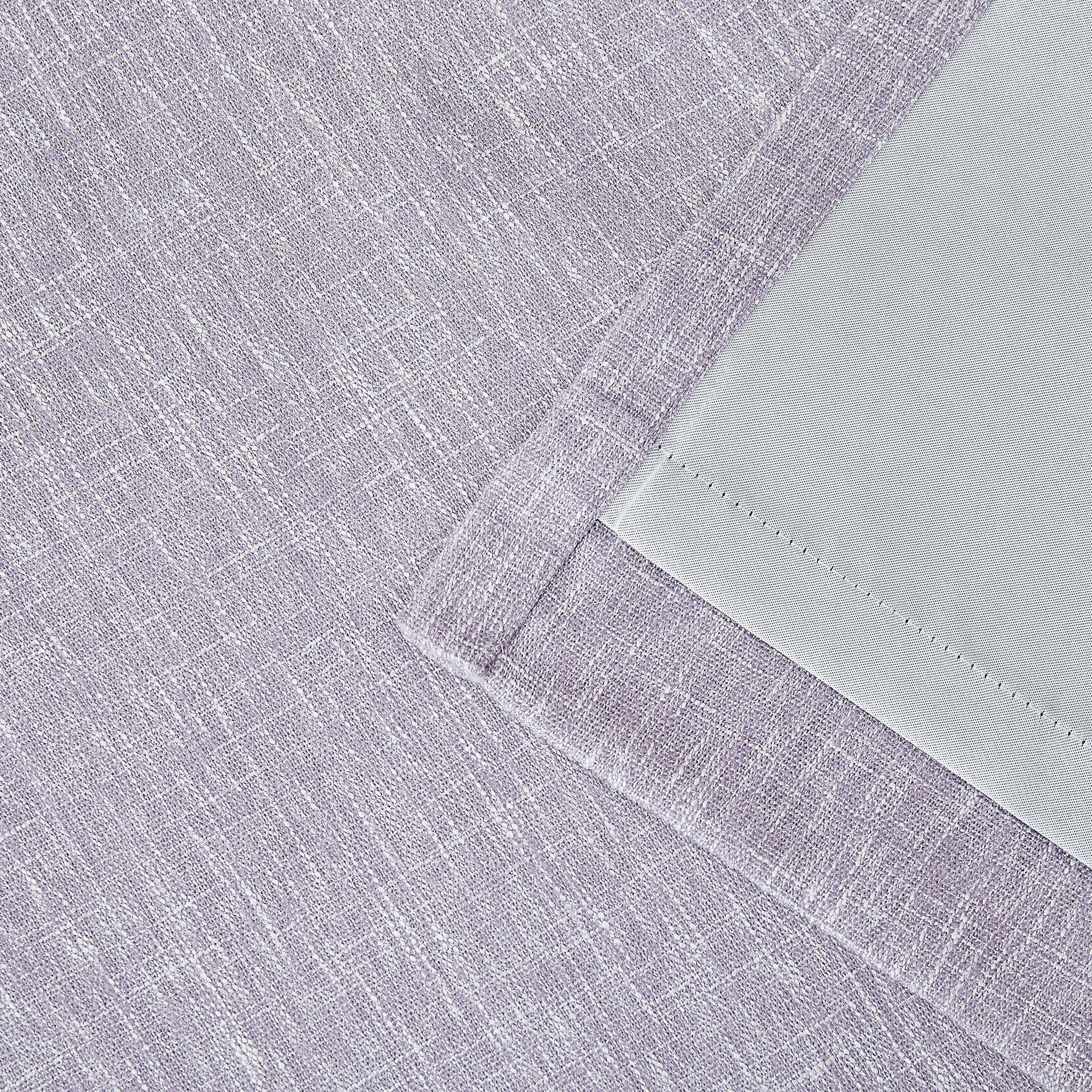 Uptown Home Lavender Solid Heavy Linen Textured Full Blackout Curtain Panle for Bedroom Living Room Office with Gray Liner, Grommet, 50"x84"x2