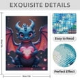 thumbnail image 3 of Diamond Art Kit for Adults, Dragon Blue Pink Heart Print No.46 Diamond Painting for Adults Beginners, 5D DIY Diamond Art Painting Kits, Colorful Diamond Painting Craft for Home Decor 12x16, 3 of 7