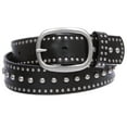 thumbnail image 2 of Ladies Oval Buckle Metal Circle Studded Leather Belt, 2 of 5