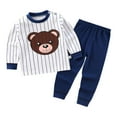 thumbnail image 4 of Kids & Toddler Girls Boys Pajamas Pjs Set Cotton Sleepwear,checked 6-12 Months 12-24 Months 2t 3t 4t 5t 6t 7t 8t 9t Children Navy 5-6 Years, 4 of 4