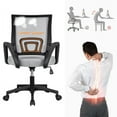 thumbnail image 6 of Yaheetech 2PCS Mid-Back Height Adjustable Mesh Office Chair Computer Chair with Lumbar Support & 360°Rolling Casters, Gray, 6 of 14