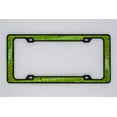 thumbnail image 3 of Creathome 3D Shining and Neon License Plate Frame from Pure Zinc Alloy Metal Perfect Plate Holder, Matt Black with Green Glitter, 3 of 8