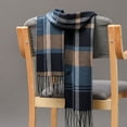 thumbnail image 3 of Men Scarf British Style Classic Plaid Fringed Tassels Soft Keep Warm Faux Autumn Winter Adults Long Scarf for Riding, 3 of 8