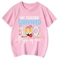 thumbnail image 5 of Letdown Funny School Kids T-Shirt: "My Teachers Survived 100 Days of Me" Letter Print Short Sleeve Tops for Toddler Boys Girls (Pink,8-9 Years), 5 of 5