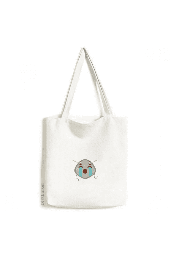 Crying Sad Lost Head Expression Tote Canvas Bag Shopping Satchel Casual Handbag