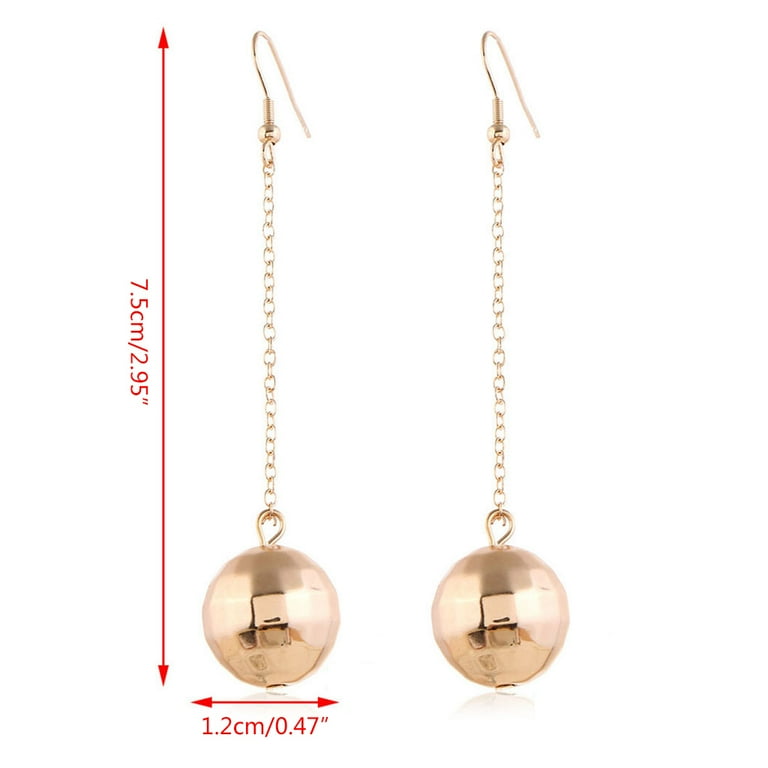 SUNRI 1set Disco Ball Earrings Golden Silver Mirror Ball