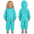 thumbnail image 2 of Toddler Kids One Piece Waterproof Rain Suit - Hooded Full Body Coverall with Zipper & Cartoon Print,Raincoat for Boys & Girls Ages 1-8 Years, 2 of 7