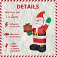 thumbnail image 4 of Fraser Hill Farm 10 ft Tall Santa Claus Holding Gift, Outdoor Blow-Up Christmas Inflatable with Lights and Storage Bag, FHFSANTA102-L, 4 of 12