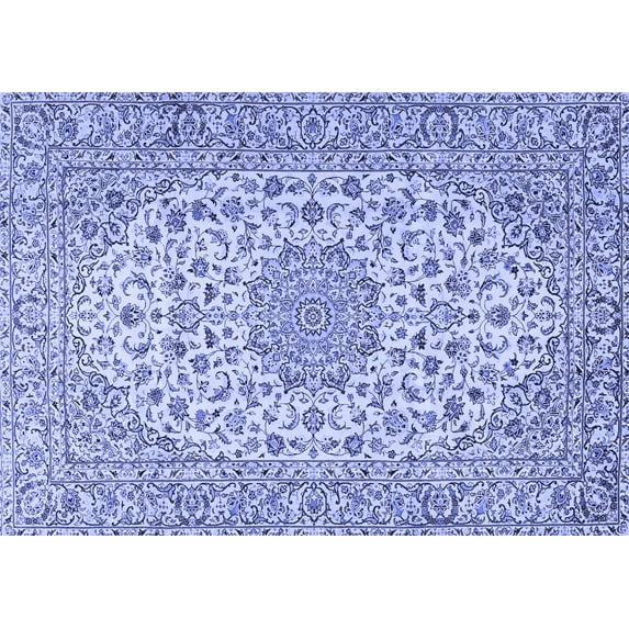 Ahgly Company Machine Washable Indoor Rectangle Persian Blue Traditional Area Rugs, 3' x 5'