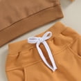 thumbnail image 5 of Okbabeha Newborn Baby Boy Clothes Toddler Fall Winter Outfits Color Block Sweatshirt Elastic Waist Pants Casual Clothing, 5 of 7