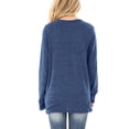 thumbnail image 3 of Jersey para mujer, camisa con cuello cruzado, manga larga, sudadera informal holgada para otoño, 3 of 5