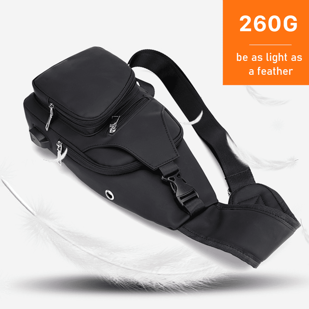 Lightweight Nylon Crossbody Backpack with USB Charger Port Amazon.com: VERSATTA Small Sling crossbody backpack  main image 3