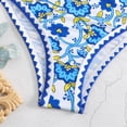 thumbnail image 4 of Sexy One Shoulder Floral Bikini Women High Waist Blue Swimsuit Two Piece Swimwear (polyester), 4 of 4