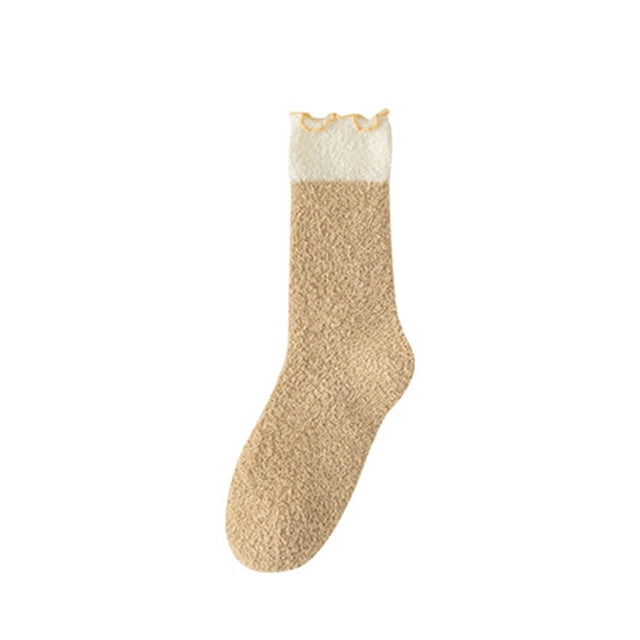 Ohufall Women's Winter Mid Tube Socks With Fleece For Warmth And Cold Protection Fleece Socks