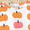 thumbnail image 7 of Halloween Baby Girl Outfit Long Sleeve Pumpkin Romper Thanksgiving Baby Girl Outfit with Headband, 7 of 7
