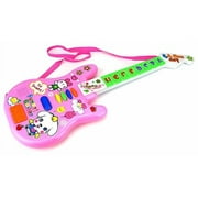 Mini Rock 'N Roll Star Battery Operated Children's Kid's Toy Guitar w/ Lights, Sounds (Pink)
