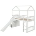 thumbnail image 4 of Harper & Bright Designs Twin House Loft Bed with Slide and Stairs, Loft Bed with Storage Drawers, Wood Cabin Loft Bed for Boys Girls, White, 4 of 14