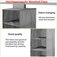 thumbnail image 3 of shiyou-Hat Organizer for Baseball Caps, 10 Shelf Hat Rack, Hanging Closet Hat Rack Shelf Organizer for Shoe Storage, Easy Hat Holder, Holder Hat Rack, Hanging Cap Holder Organizer Hanger (Grey), 3 of 4