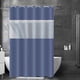 thumbnail image 5 of Cortina de ducha Lksixu para baño, 180 x 180 cm, de PEVA, con ventana superior transparente, impermeable, de secado rápido, lavable y con ganchos, decoración moderna para baño, spa y spa., 5 of 8