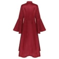 thumbnail image 3 of TiaoBug Robe de Clergé pour Femmes à Manches Évasées Robe Élégante Robe Maxi de Clergé Robes de Pasteur d'Église Bourgogne TG, 3 of 6