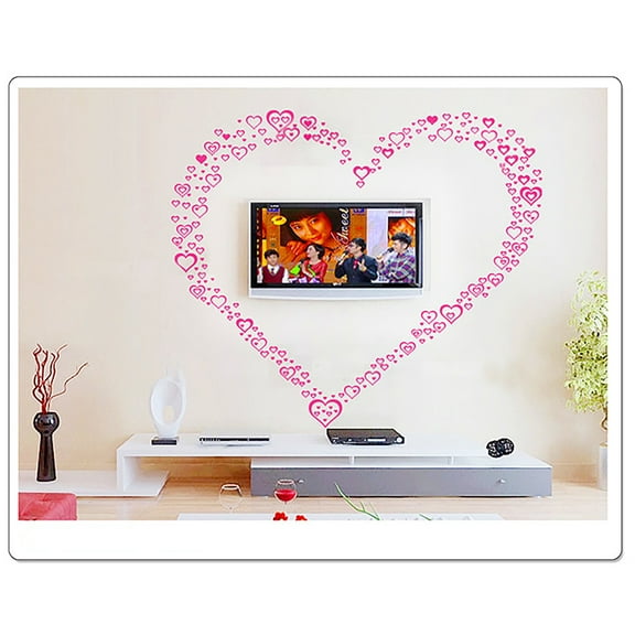 7PCS Core Premium Red Wall Decals - DIY Removable PVC Stickers for Living Room, Bedroom, Kids Room, and Nursery - Transparent Self-Adhesive Mural Art for TV and Sofa Backgrounds