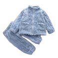 thumbnail image 3 of Toddler girls fleece pjs baby two piece pajamas girls pajamas warm girls long sleeve pajamas Solid color thermal underwear pajamas for girls 12-18 Months Cute&nbsp;Boy Girl&nbsp;Clothing, 3 of 4