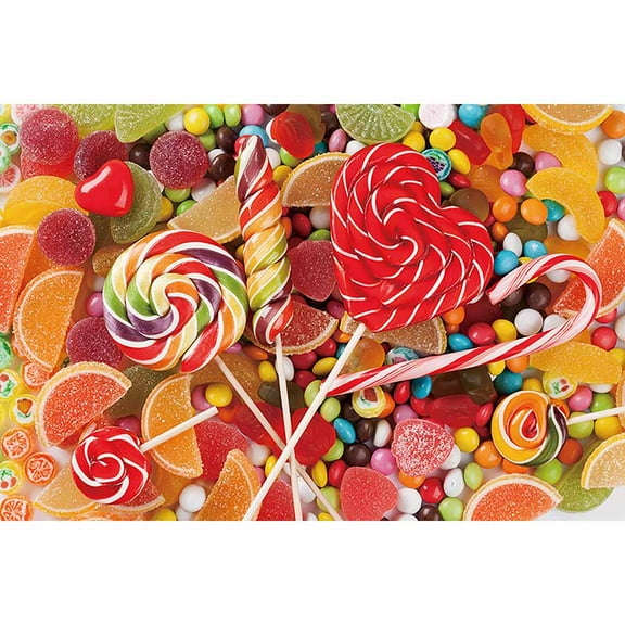 Candyland Candy Bar Birthday Photocall Backdrop Cake Lollipop Donut Castle Mountain Background Baby Party Shooting Prop