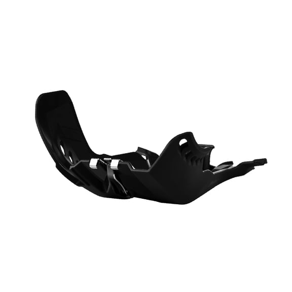 Polisport Motocross Motorcycles (MX) Fortress Skid Plate for Husqvarna TE/TC 250/300 (2017-2017) & KTM EXC/SX 250/300 (2017-2019) Dirt Bikes - OEM Quality, Flexible, Durable & Perfect Fit - Black