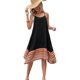 thumbnail image 1 of Vestido Bohemio con Bloques de Color para Mujer, Estilo Hawaiano, con Tirantes Finos y Vuelo. Negro L, 1 of 10