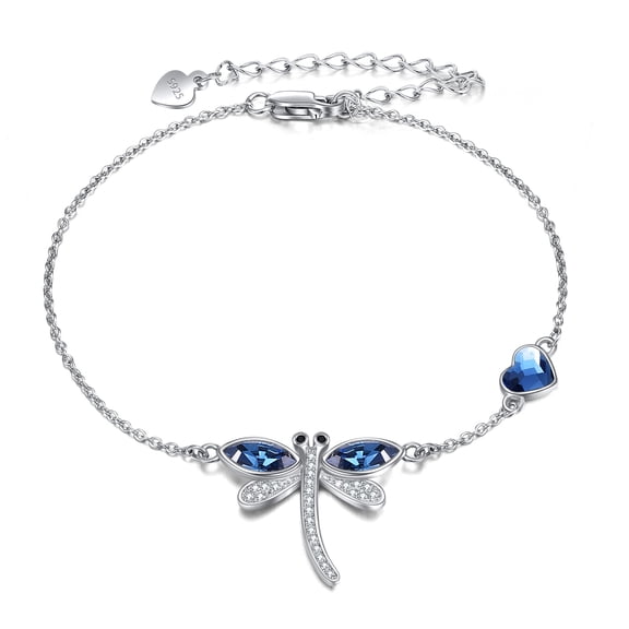 Dragonfly Anklet for Women 925 Sterling Silver Dragonfly Animal Ankle Jewelry Gifts for Women