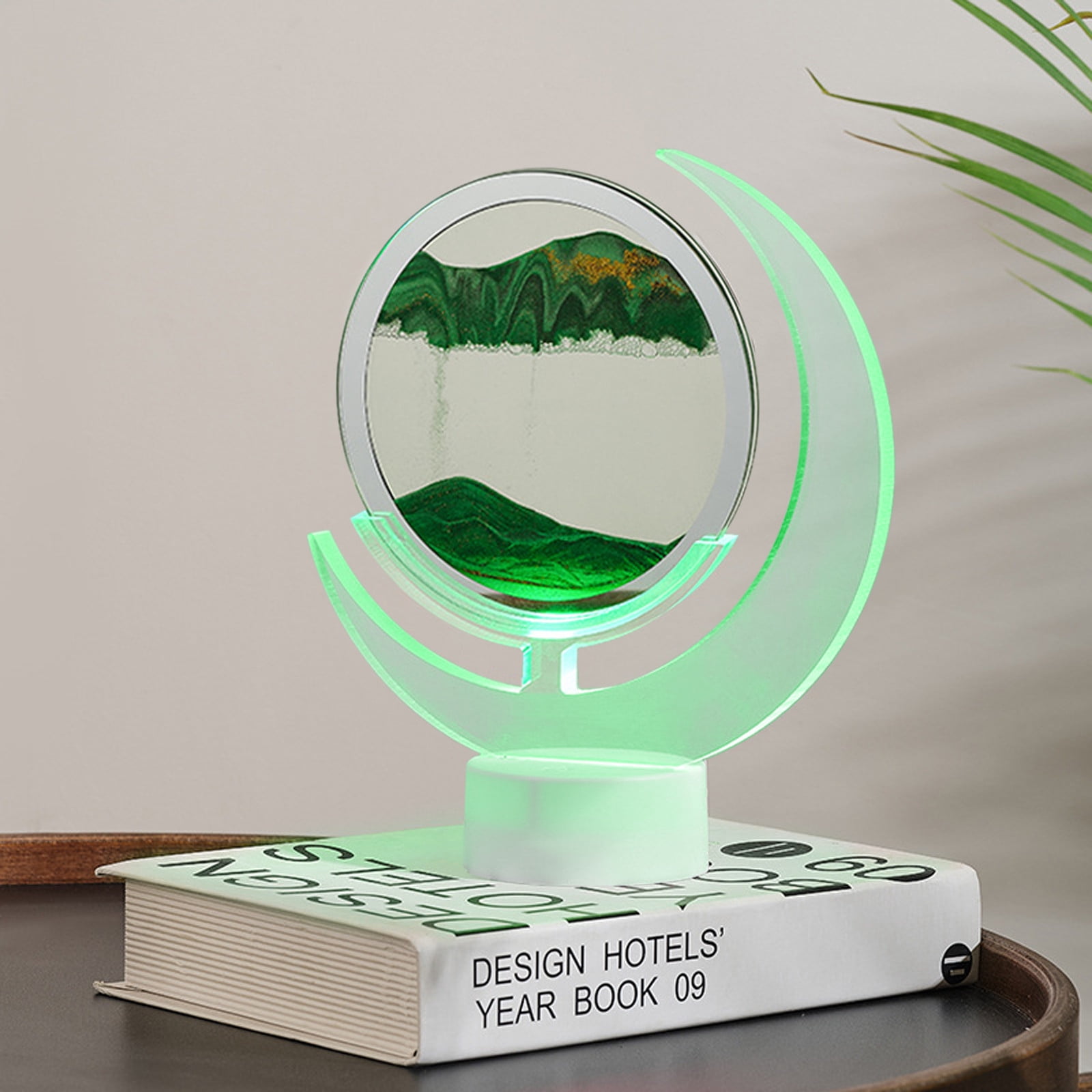 Wovilon Night Light Usb Streaming Sand Painting Night Light, 3D Three-Dimensional Moon Painting, Decorative Home Gifts Bedside Ambient Sand Painting Led Table Lamp(5Ml)