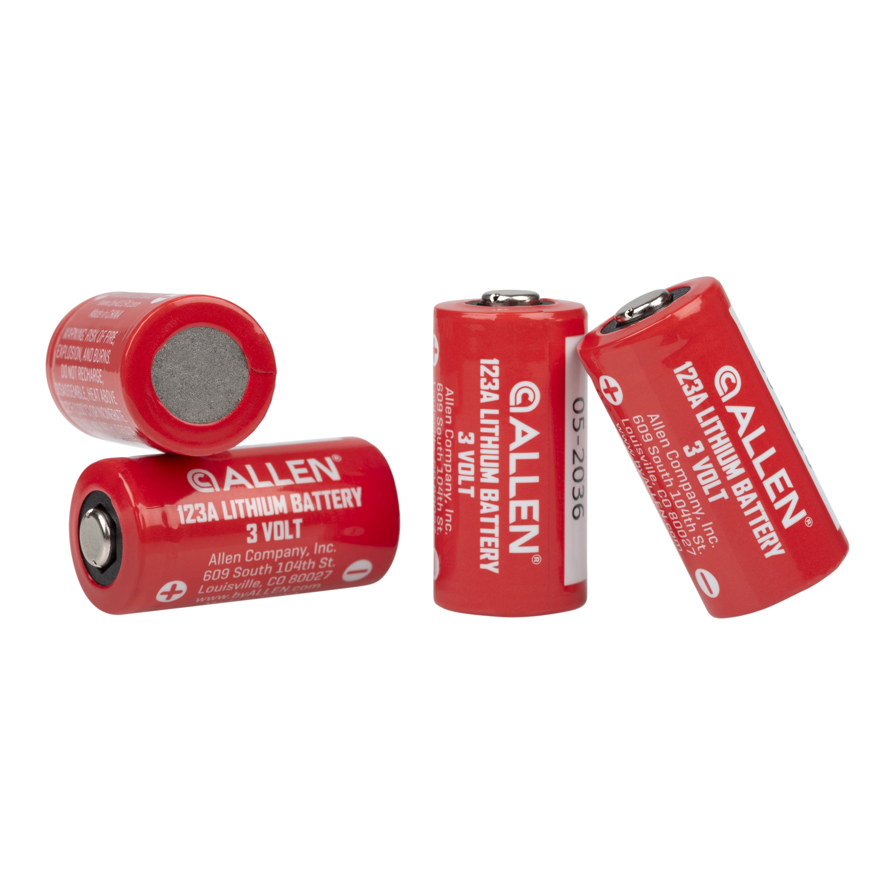 Allen Company CR123A 3V Lithium Batteries, High Performance, 4 Pack