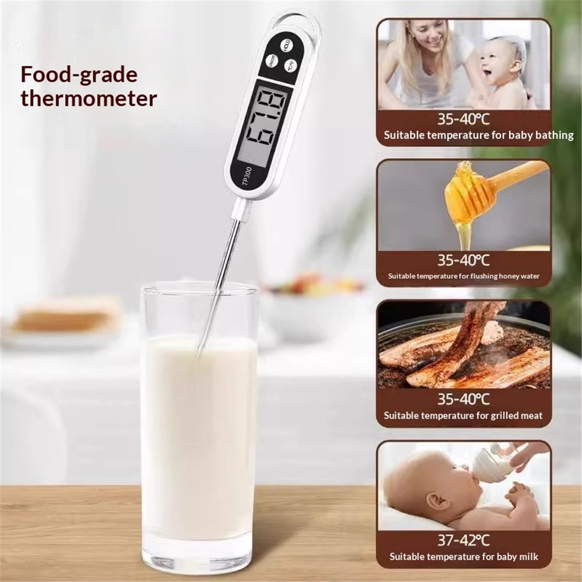 3 pc Candy Thermometer Digital Instant Read for Meat Kitchen Cooking Food Oil Deep Fry BBQ Grill Smoker