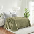 thumbnail image 5 of Superior Clara Cotton Striped Woven Blanket, California King, Sage, 5 of 12