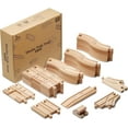 thumbnail image 1 of SainSmart Jr. Wooden Train Track 52 PCS, Track Expansion Compatible with All Major Brands Toddler Railway Toy Train Set Boys Train Set 3+, 1 of 5