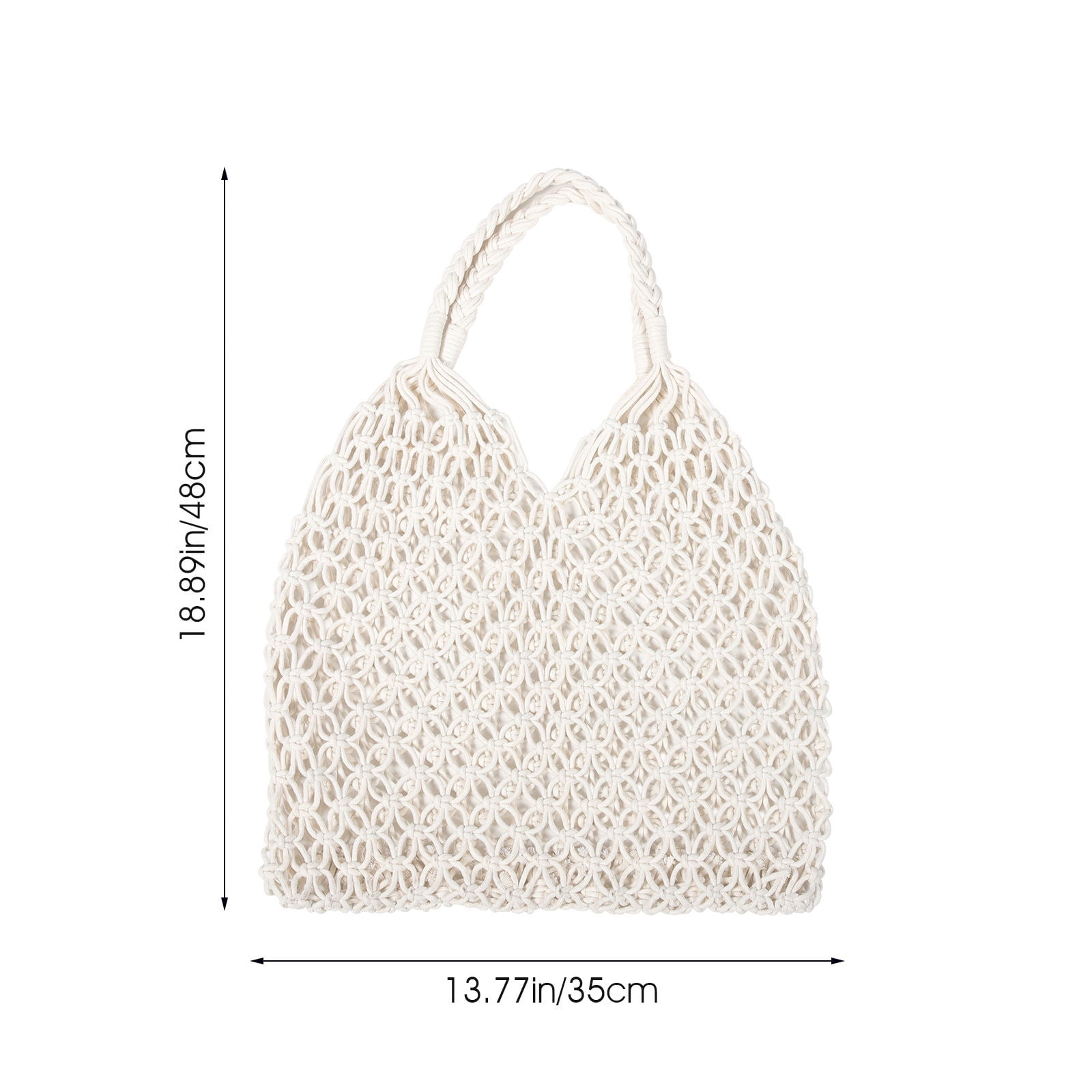 Masteelf Woven Straw Beach Bag Crochet Knitted Shoulder Tote for Shopping and Daily Use