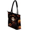 thumbnail image 3 of Scarecrow Canvas Leather Mix Hand-Held Bag - Twill Sponge Jeanette Material, 30x10.5x39cm Size, 3 of 5