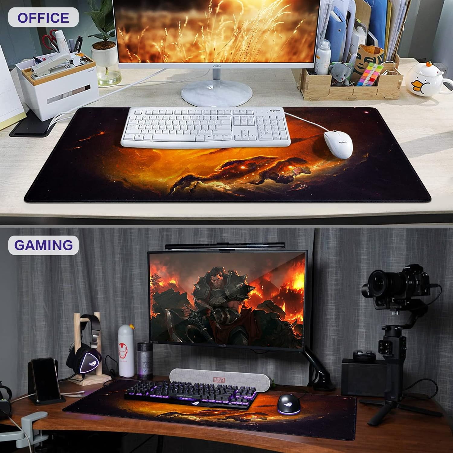 Gaming Mouse Pad, Large Extended Mouse Pad Big Computer Mousepad for Home Office Gaming Work 31.5x15.7inch
