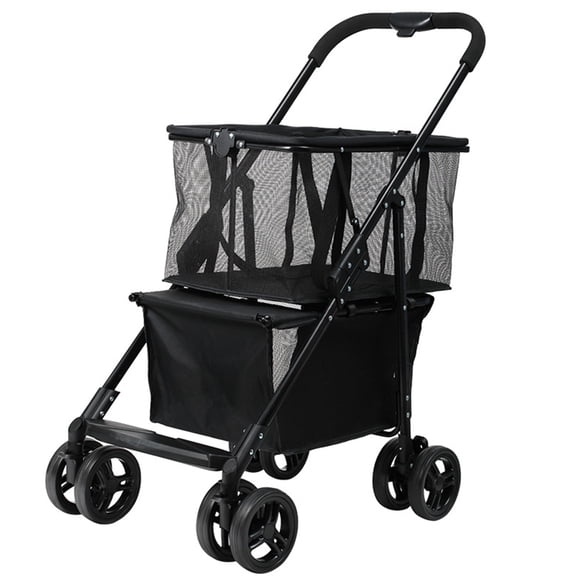 golytefs Foldable Shopping Cart Multifunctional Collapsible Grocery Cart Removable Basket Personal Shopping Cart for Laundry Camping