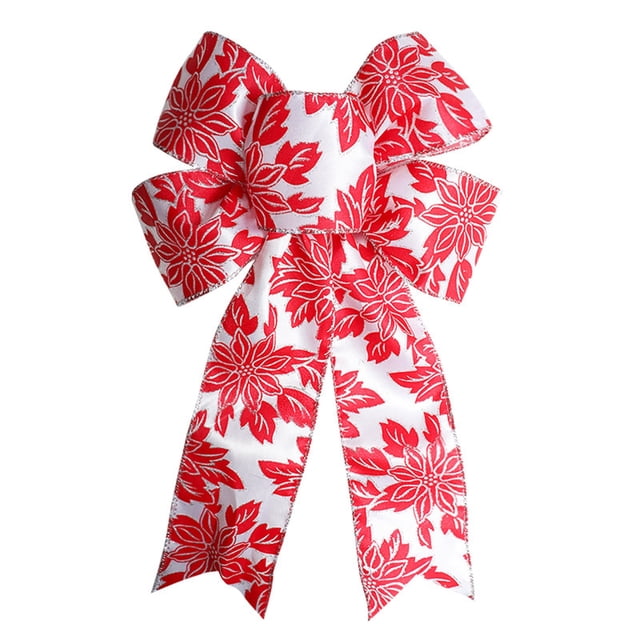 Festive Christmas Ribbon Bow Decoration for Holiday Party Supplies and DIY Wrapping