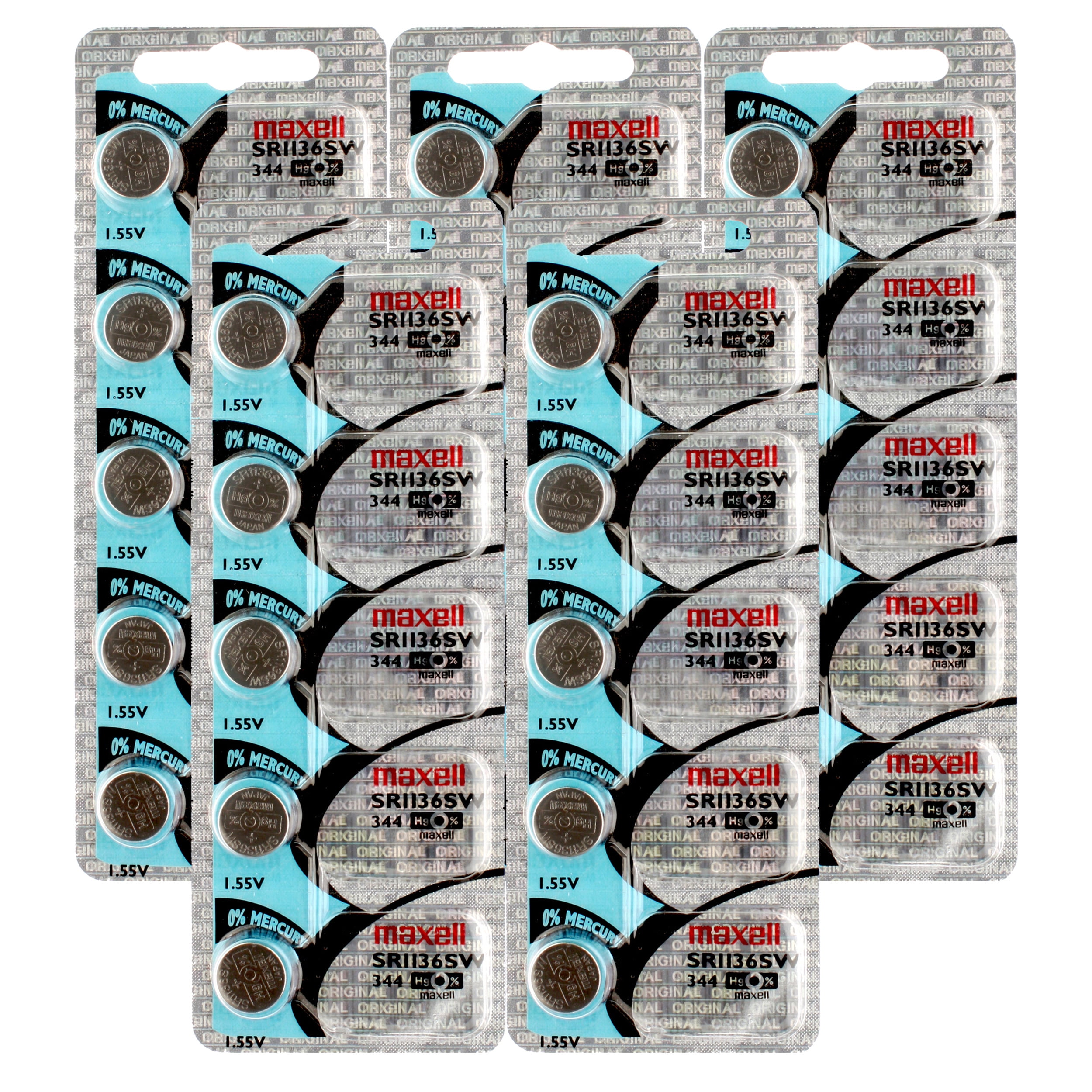 5x 5PK Maxell Silver Oxide Watch Battery SR1136SW Low Drain Replaces 344 -  Walmart.com - Walmart.com