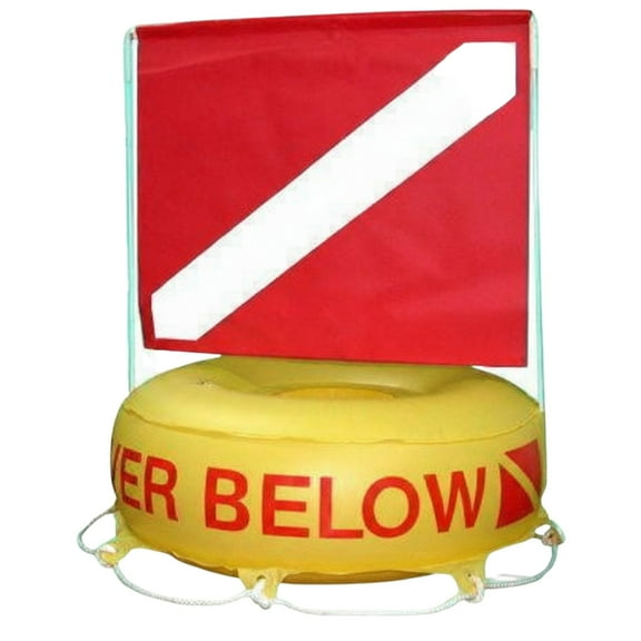 Scuba Diving Deluxe Diver Below Inflatable Float & Flag Bouy