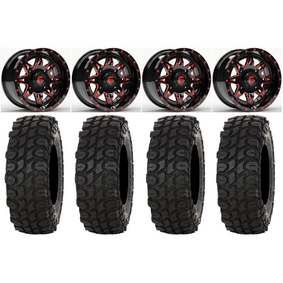 Fuel Lethal 14" Wheels Red 32" XComp ATR Tires Polaris RZR XP 1000 / PRO XP / Ranger XP 900/1000