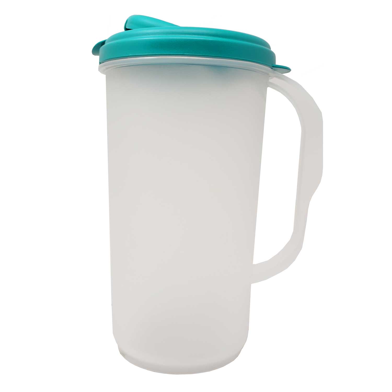 BPA Free 2 Quart /1.9 L Round Snap Tight Pivot Top Spout & Tab Clear Base Plastic Pitcher With