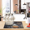 thumbnail image 2 of Qxltty Wizard Kitten Leather Drying Mat for Kitchen Countertops Coffee Mats Hide Stain Quickly Absorbs Water Tableware Decor, 2 of 6